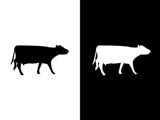 Art illustration design concpet icon black white logo isolated symbol of cow
