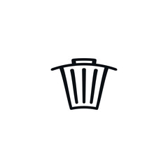 Trash icon. Simple style recycle poster background symbol. Delete button. Trash brand logo design element. Trash t-shirt printing. Vector for sticker.