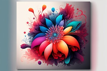 Sehr schöner digitaler Hintergrund Blumenmotiv bunt für Webdesign und Drucksachen, ai generativ