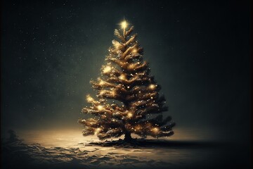 Weihnachtsbaum mit Weihnachtskugeln schön dekoriert, ai generativ