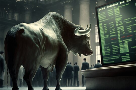 Bulle, Symbol für Aufwärtstrend an der Börse, AI generativ