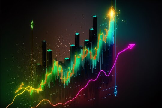 Sch&ouml;ne Wellenformen B&ouml;rse digital f&uuml;r Website Hintergrund und Druck, ai generativ