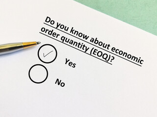 Fototapeta premium Questionnaire about procurement