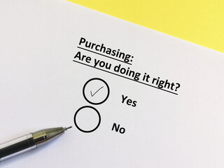 Questionnaire about procurement