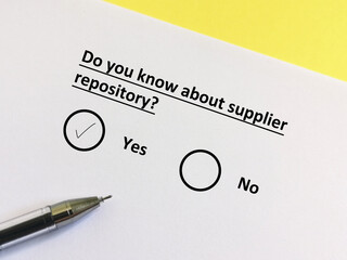 Questionnaire about procurement
