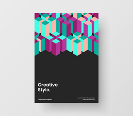 Modern presentation A4 vector design layout. Trendy geometric tiles leaflet template.