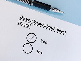 Questionnaire about procurement