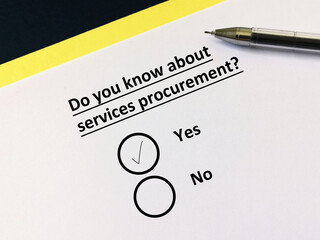 Questionnaire about procurement