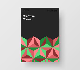 Minimalistic banner A4 vector design template. Creative geometric pattern company brochure concept.