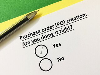 Questionnaire about procurement