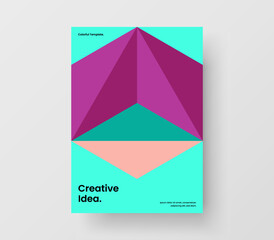 Multicolored mosaic shapes cover illustration. Creative pamphlet A4 vector design template.