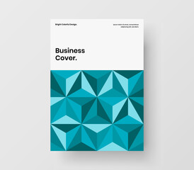 Modern geometric shapes placard layout. Original company cover A4 vector design concept.