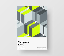 Vivid mosaic shapes company cover concept. Minimalistic corporate brochure A4 vector design illustration.