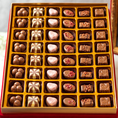 Box of chocolate top view
