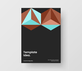 Premium company identity A4 design vector concept. Trendy geometric pattern pamphlet layout.