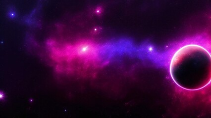 Naklejka na ściany i meble Night blue starry sky, purple galaxy background.