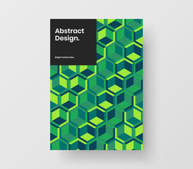 Abstract company identity A4 design vector illustration. Amazing geometric pattern postcard layout.