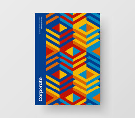 Creative company identity vector design illustration. Bright mosaic shapes booklet concept.