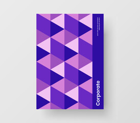 Colorful brochure A4 vector design template. Original geometric pattern poster layout.
