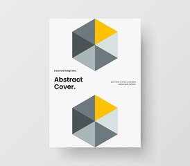 Unique mosaic shapes booklet illustration. Modern company identity design vector layout.