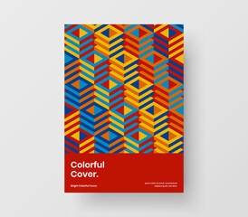 Colorful geometric shapes poster template. Abstract corporate brochure vector design concept.