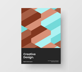 Trendy mosaic shapes brochure layout. Unique corporate cover vector design illustration.