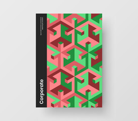 Amazing front page A4 vector design concept. Fresh geometric tiles cover illustration.