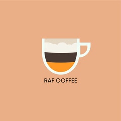 Delicious raf coffee icon. Drink vector illustration