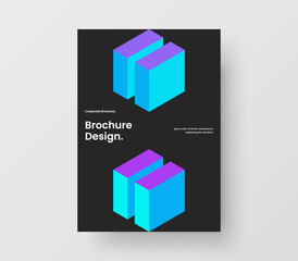Bright leaflet vector design layout. Abstract geometric hexagons annual report concept.