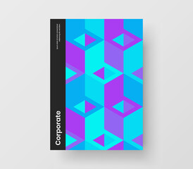 Simple mosaic shapes leaflet illustration. Multicolored corporate identity vector design layout.