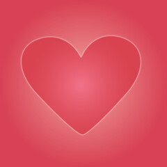 Gradient vector heart illustration, Valentine's day, love, pink, red, postcard, wallpaper, background, icon, symbol, cute, for print, textile, simple, flat