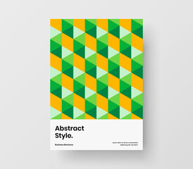 Isolated booklet vector design illustration. Trendy geometric hexagons corporate brochure concept.