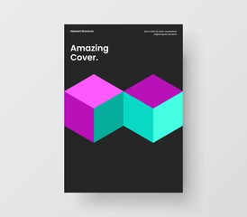 Creative geometric hexagons placard template. Premium handbill vector design layout.