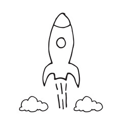 Rocket hand drawn icon design template