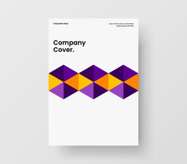 Premium mosaic pattern booklet template. Clean corporate brochure A4 design vector concept.