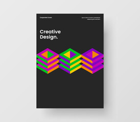 Abstract corporate cover A4 vector design concept. Bright geometric pattern booklet template.
