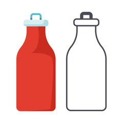 Travel tumbler for water vector cartoon illustration and icon isolated on a white background.