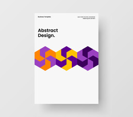 Unique geometric pattern book cover concept. Vivid company identity design vector layout.