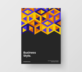 Trendy geometric hexagons corporate identity concept. Unique poster vector design layout.