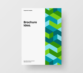 Bright corporate identity A4 vector design layout. Minimalistic geometric pattern annual report concept.