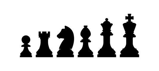 Chess pieces vector isolated on white background.