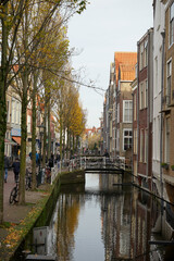 City canal in the country of Netherlands 