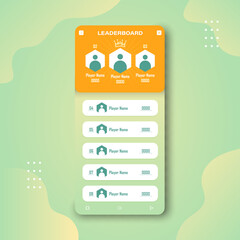 Colorful Game leaderboard with abstract background