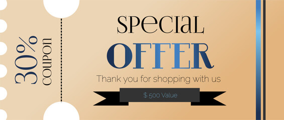 Gift coupon, voucher with a red bow. 100 dollars