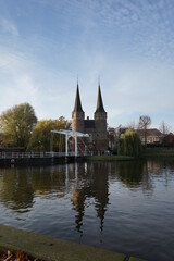 Fototapeta na wymiar Oosport Delft Netherlands near the principal canal 