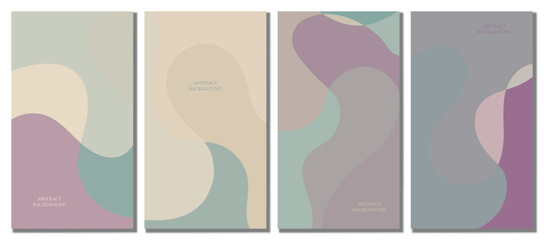 Abstract wavy set background. Design with pastel color.