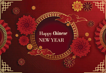 Fototapeta na wymiar Chinese new year celebration background design template
