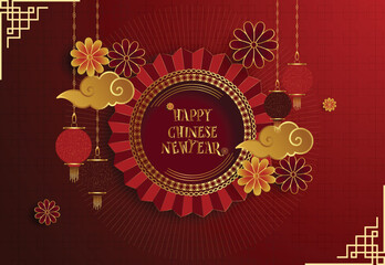 Fototapeta premium Chinese new year celebration background design template