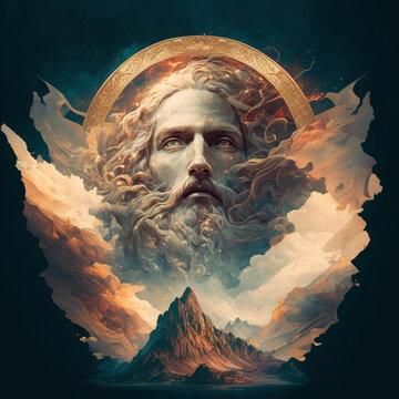 Zeus on Olymp mountain