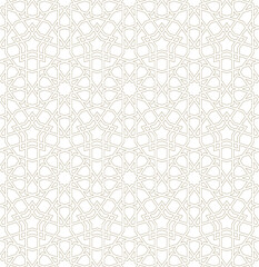 Seamless arabic geometric ornament in brown color.